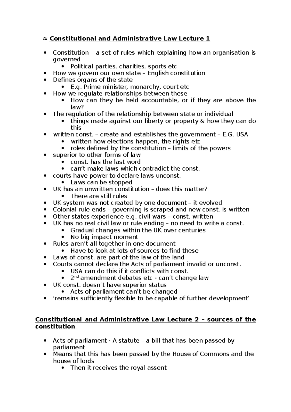 Constitutional and Administrative Law Lecture 1 - Prime minister ...