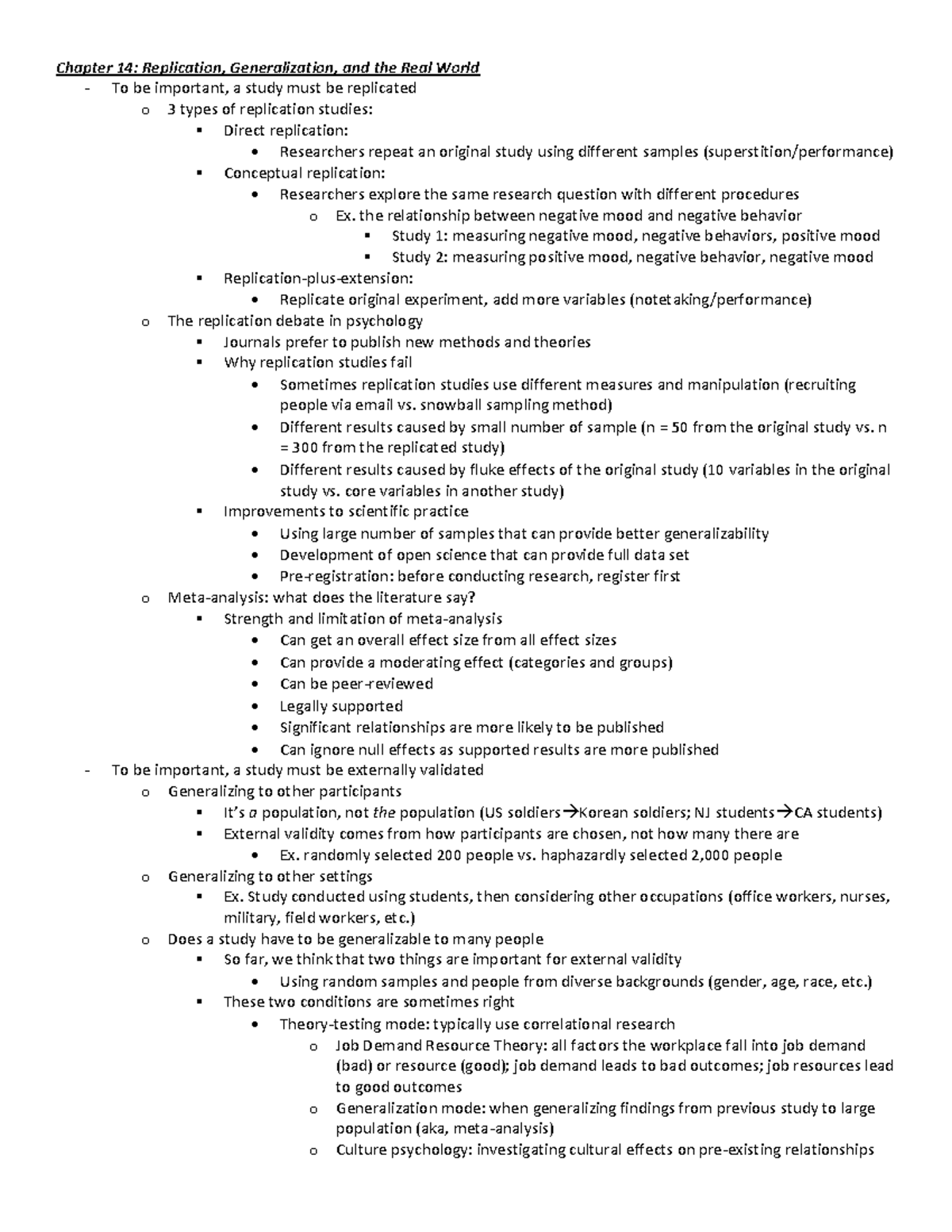 Research Methods Ch 14 - Notes on Replication, Generalization, and the ...