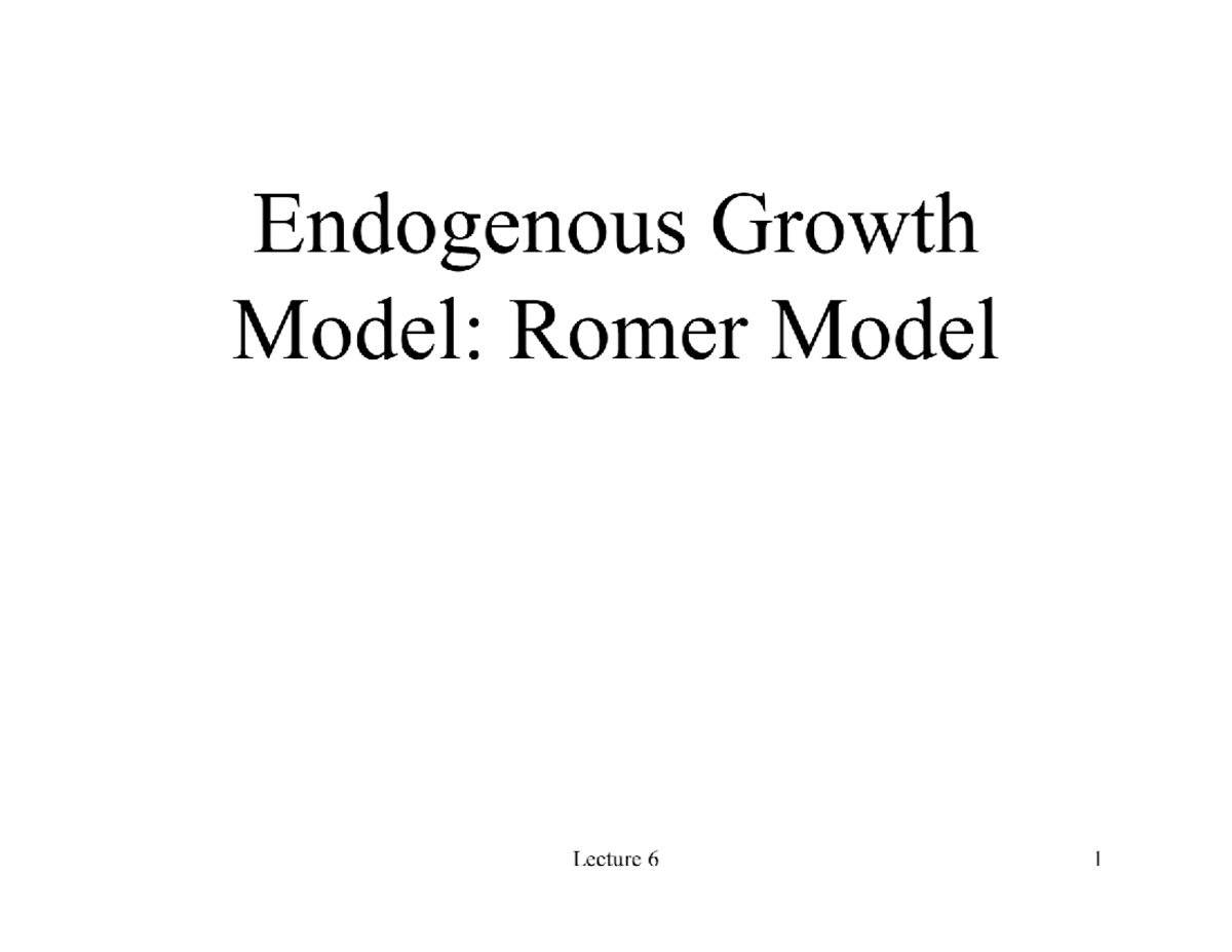 Endogenous Growth Model Romer Model Ilide.INFO Platform PDF Viewer ...