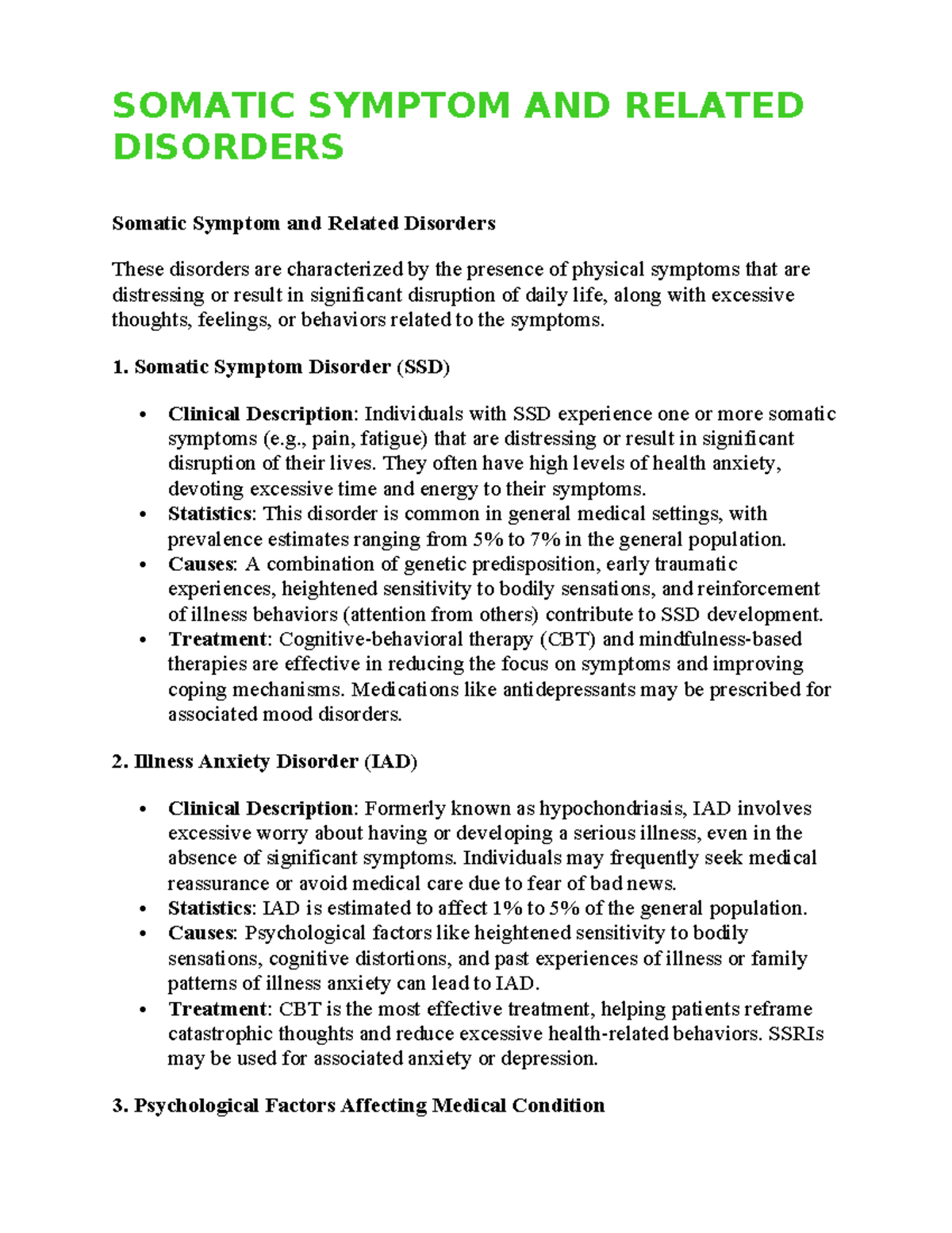 Somatic Symptom AND Related Disorders - SOMATIC SYMPTOM AND RELATED ...