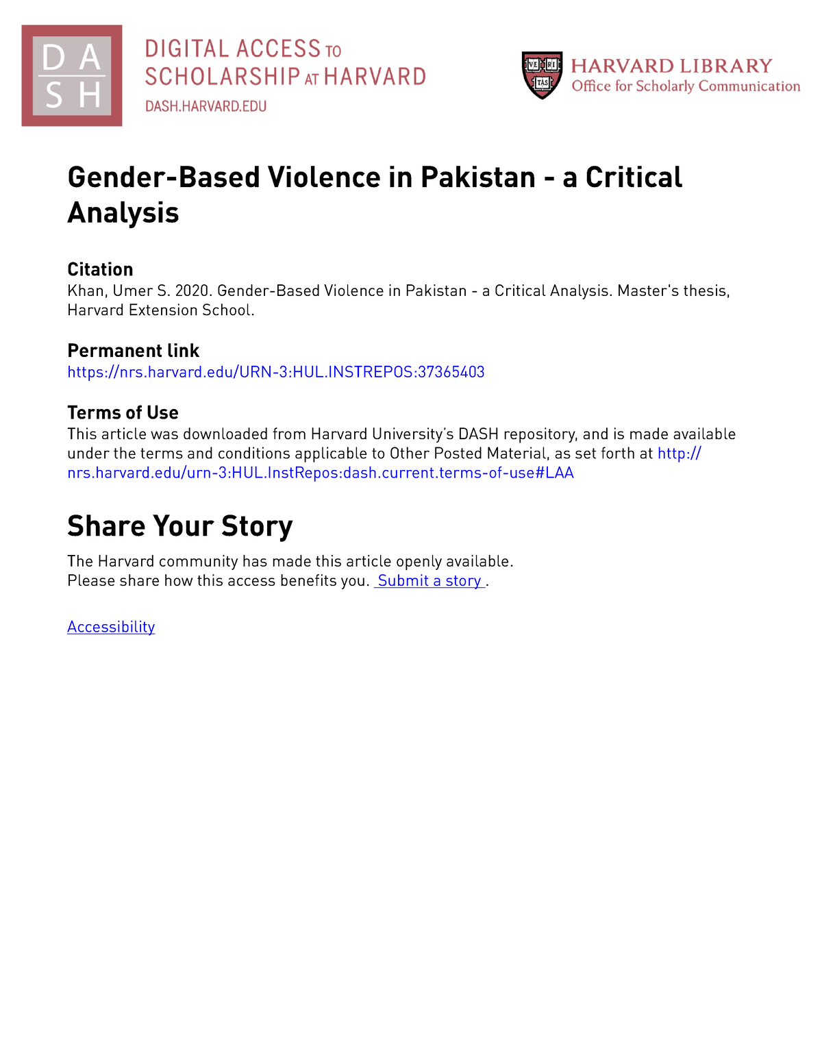 gender based violence in pakistan essay