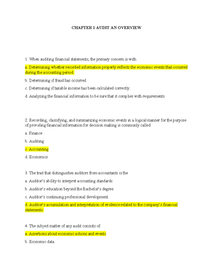 Auditing Summary Notes - Give an overview of the audit? In the audit ...