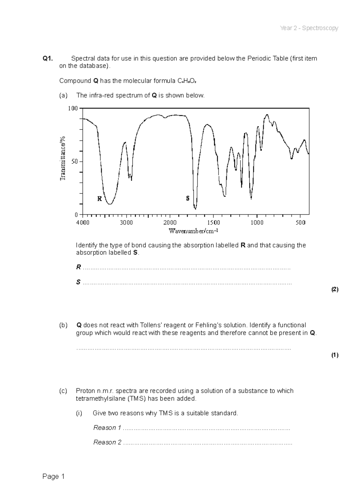 0B9B9E72AE12061 FC907A6214DAE8040 - Q1. Spectral data for use in this ...