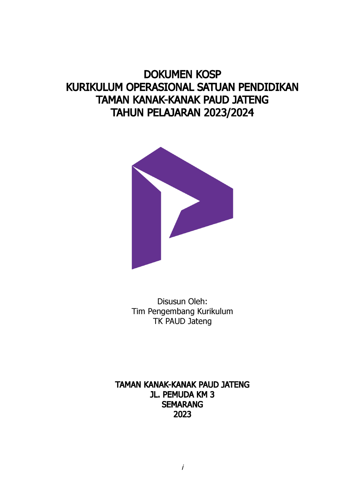 Dokumen KOSP PAUD Jateng - DOKUMEN KOSP KURIKULUM OPERASIONAL SATUAN ...