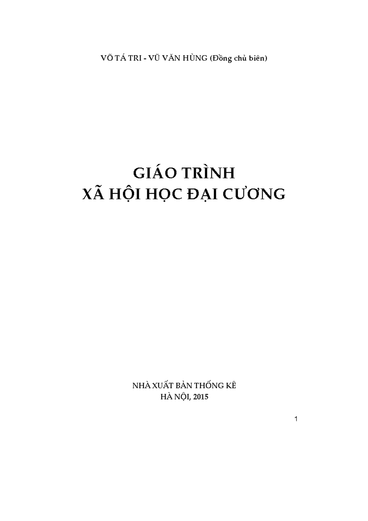 GIAO TRINH XA HOI HOC DAI CUONG TMU - VÕ TÁ TRI - VŨ VĂN HÙNG (Đồng chủ ...