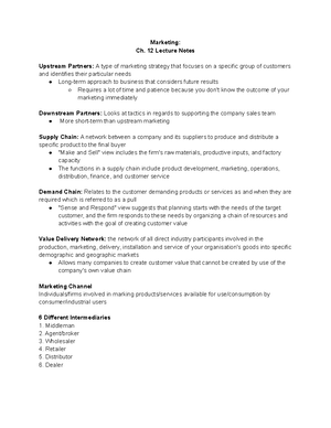 Principles of Marketing Final Notes - Principles of Marketing Belmont ...