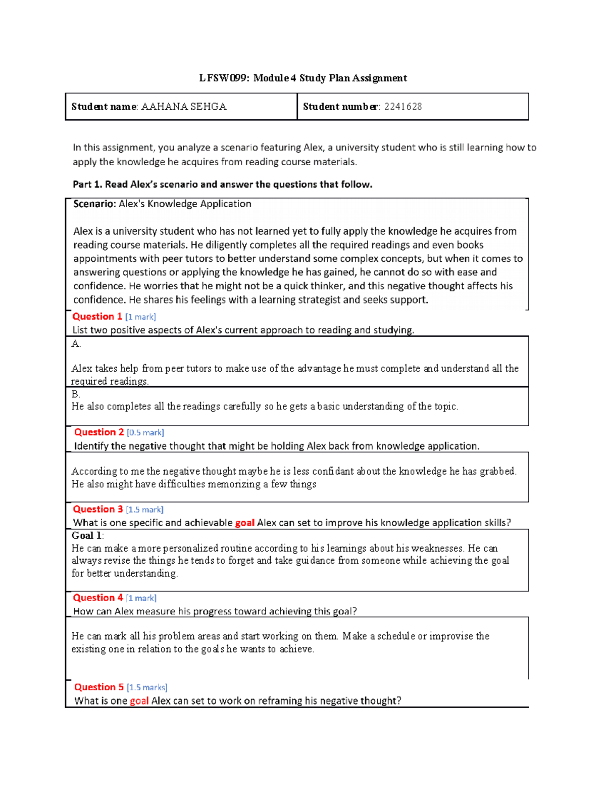 assignment plan for university