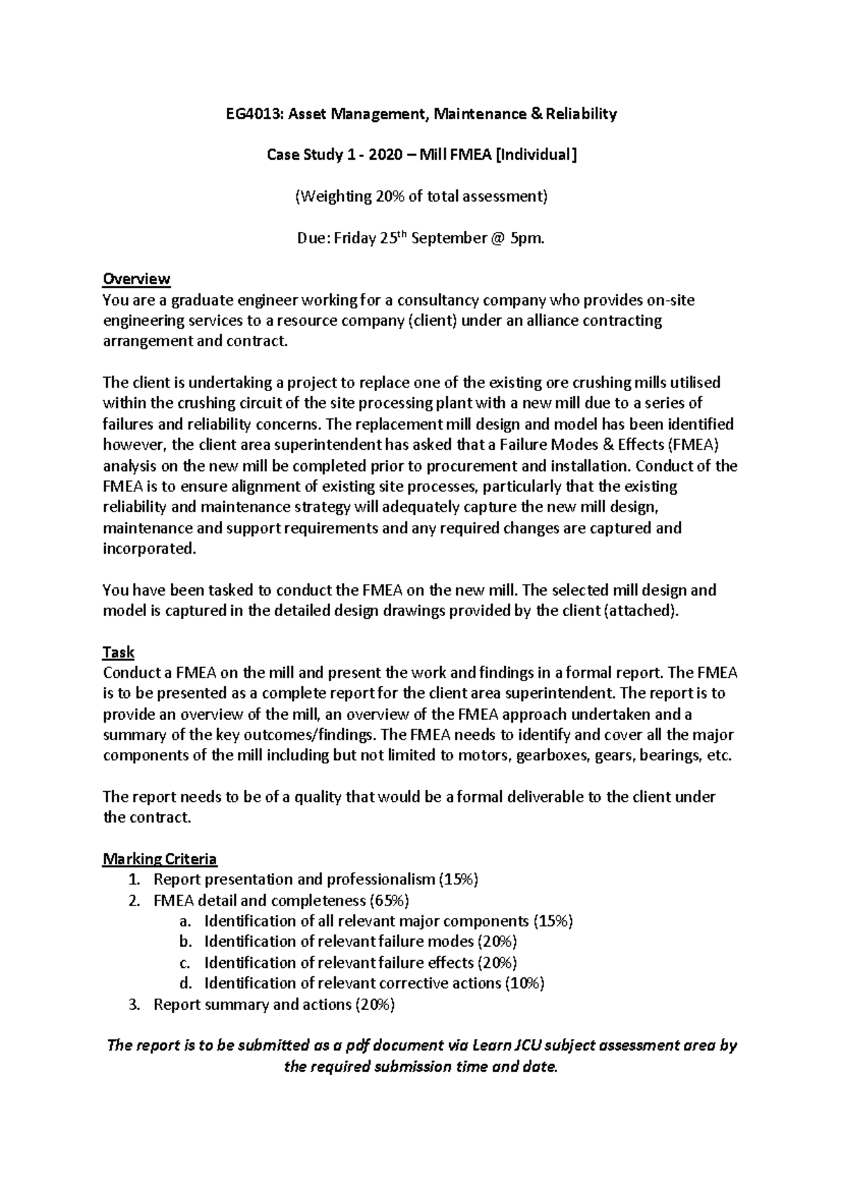 EG4013 Case Study 1 2020 - Warning: TT: undefined function: 32 Warning ...