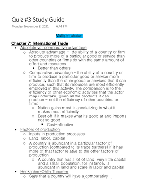 IR final study guide - Final: 30 questions, all from previous quizzes ...