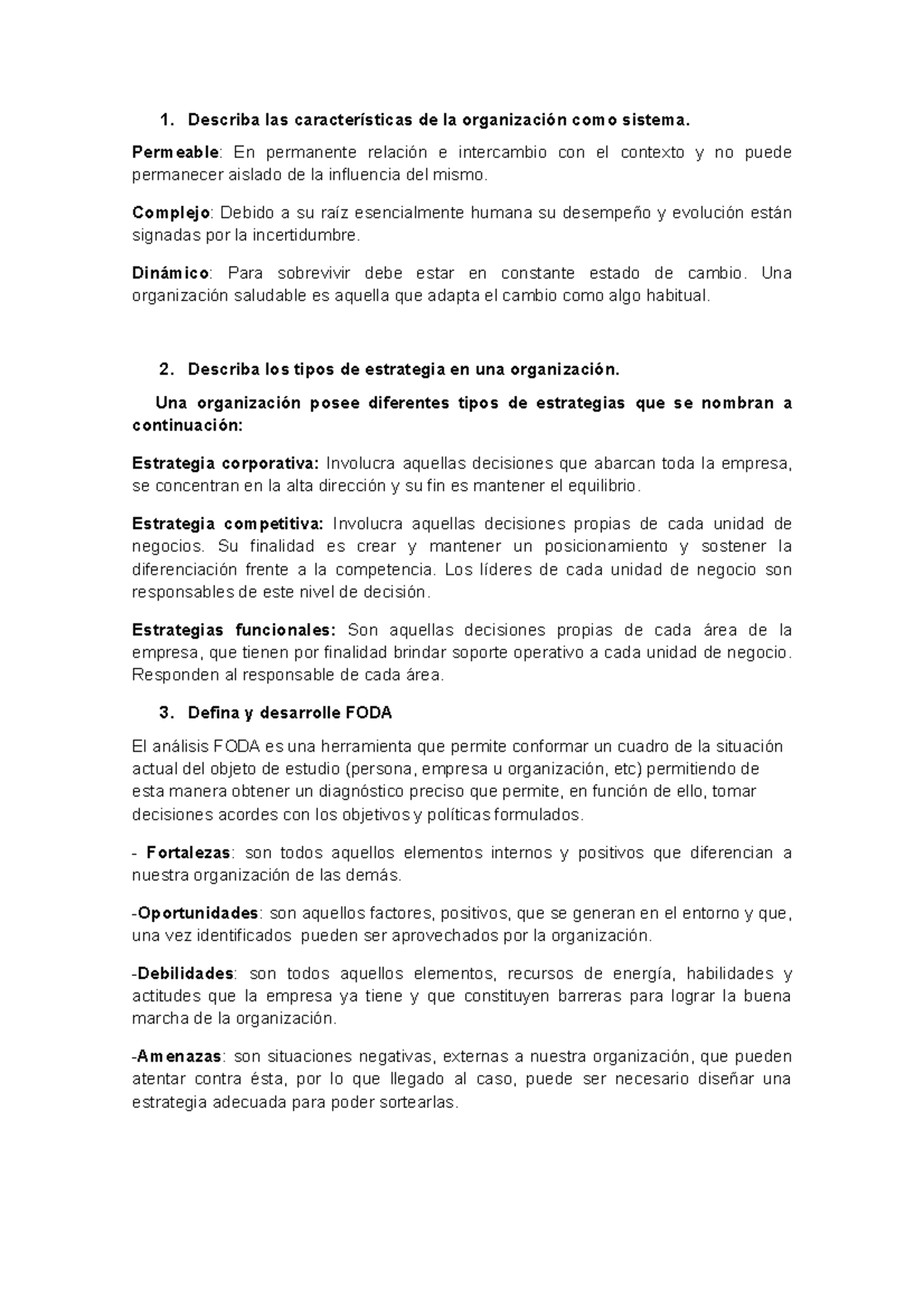 Examen Preguntas Y Respuestas Describa Las Caracter Sticas