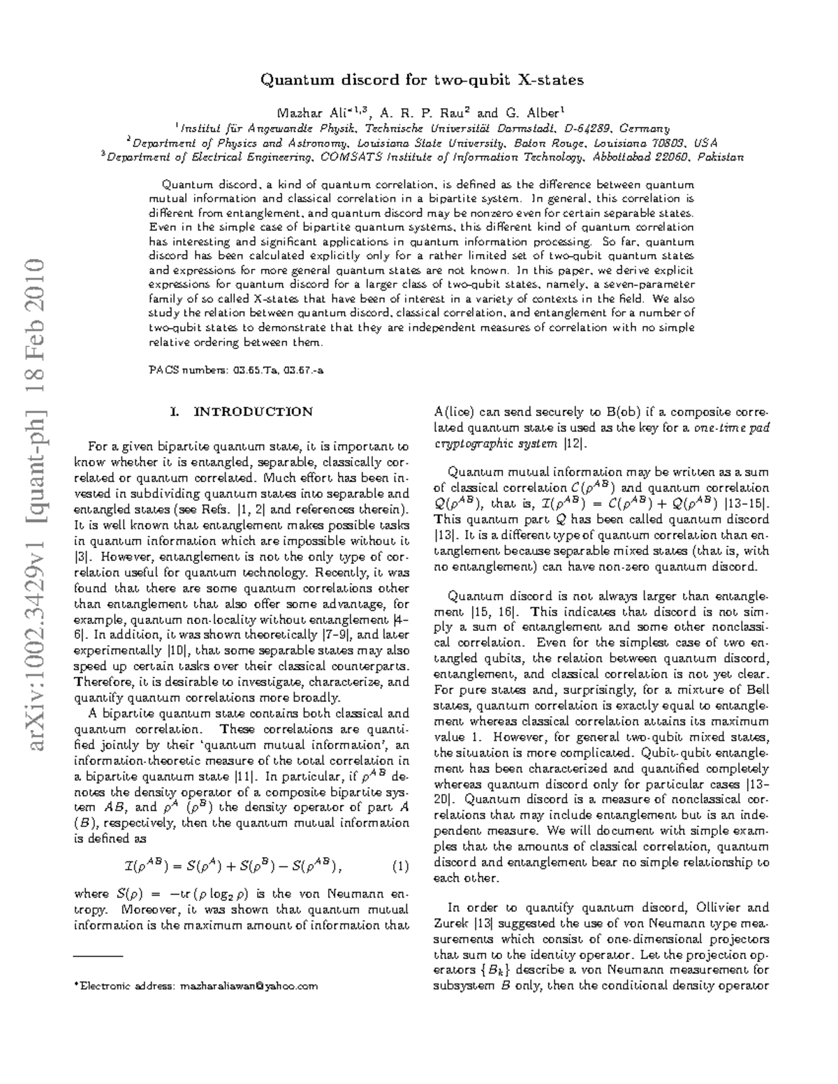 1002 Sdf Sf S Df Sd F Ds F Sdf - ArXiv:1002 [quant-ph] 18 Feb 2010 ...