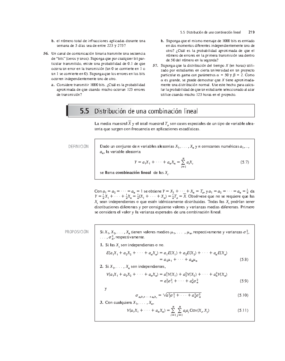Probabilidad y estadistica - La media muestral X y el total muestral To ...