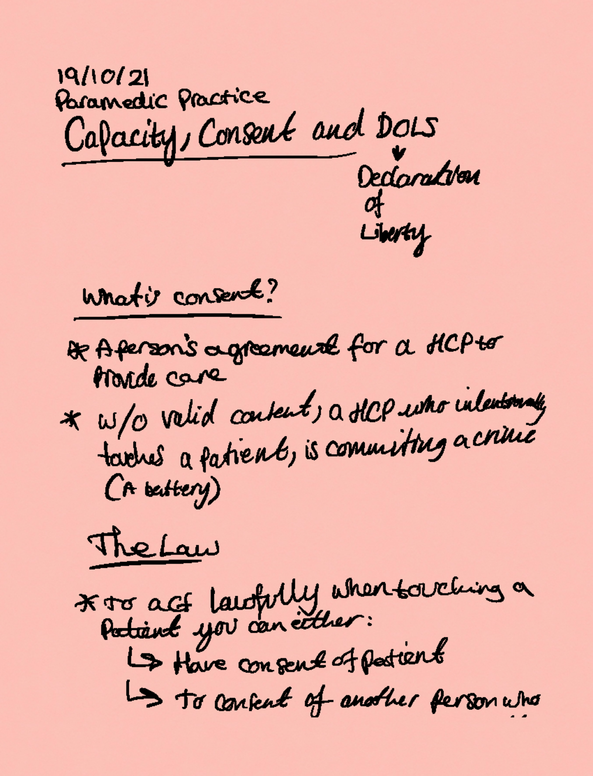 Capacity, consent and DOLS - 19 - 19110121 Paramedic Practice ...