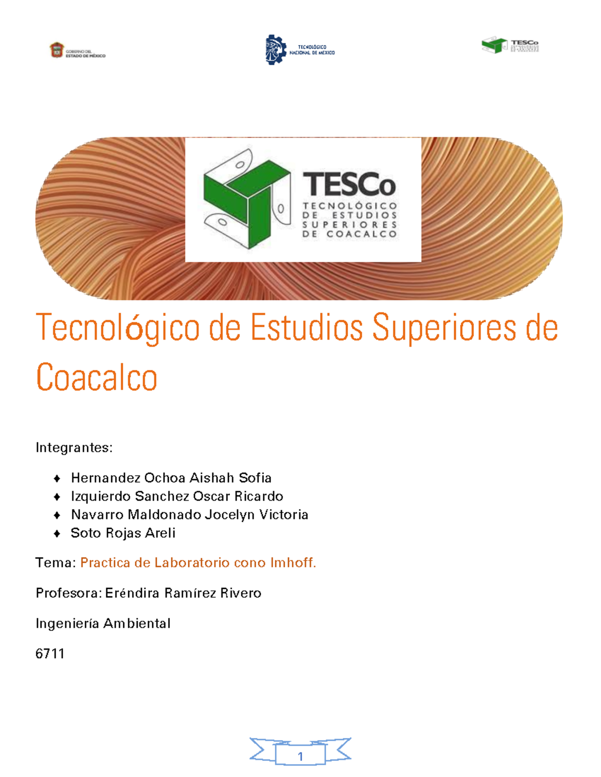 C-5 Práctica de laboratorio del cono Imhoff - Tecnológico de Estudios ...