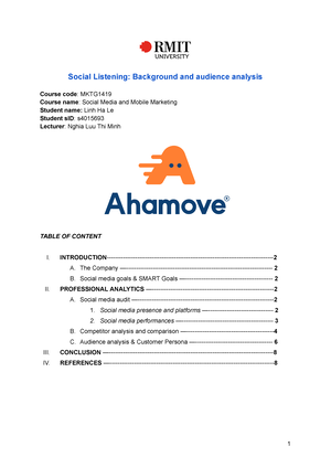 MKTG1419 A1 SGS Group 14 PHAM S3894292 Sem B 2022 - ASSIGNMENT 1 ...