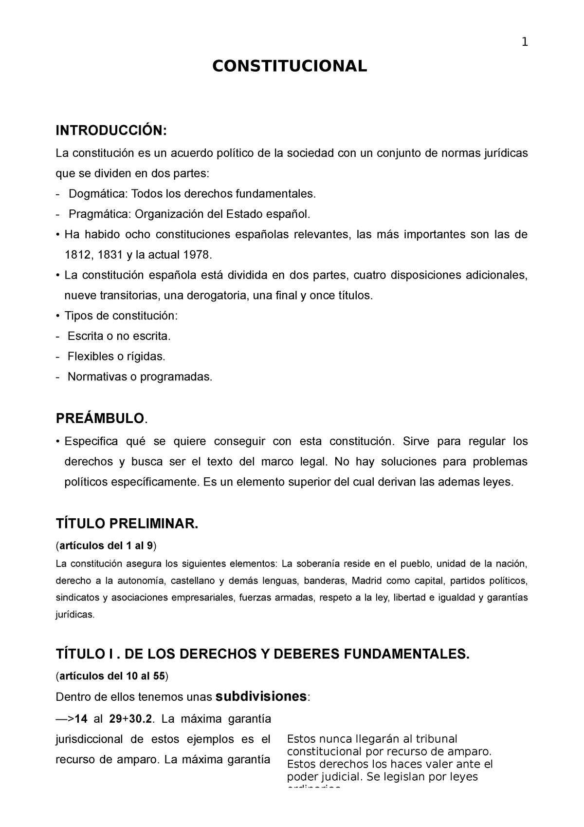 Examen Final Constitucional - CONSTITUCIONAL INTRODUCCIÓN: La ...