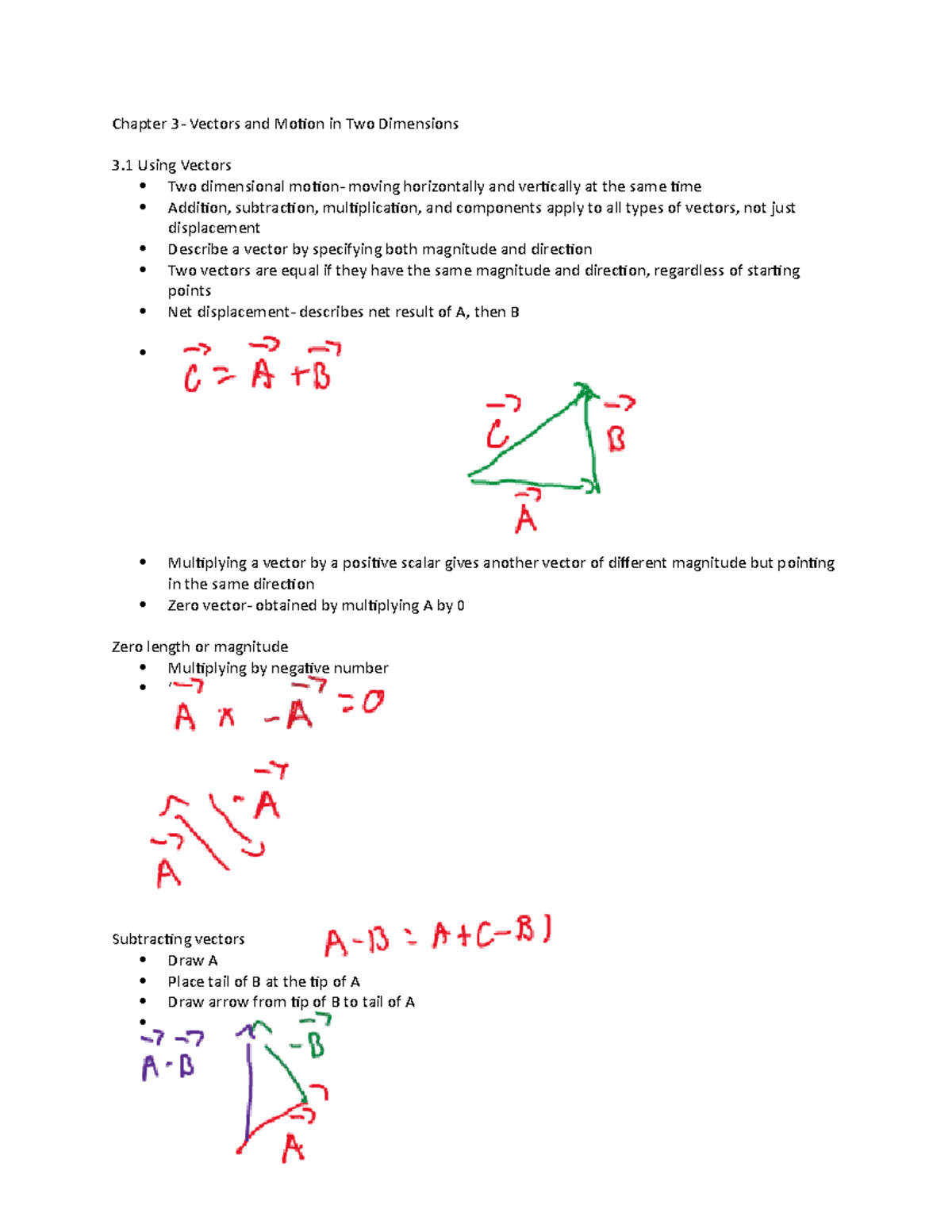 Chapter 3 Physics - Vectors And Motion In Two Dimensions - Chapter 3 ...