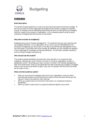 Cost accounting budgeting analysis - - Studocu