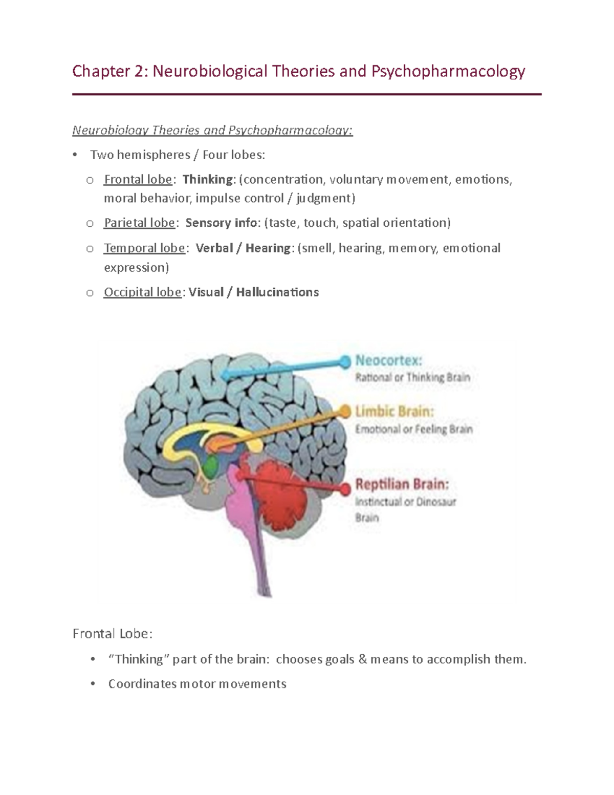 Chapter 2 Neurobiological Theories And Psychopharmacology - Chapter 2 ...