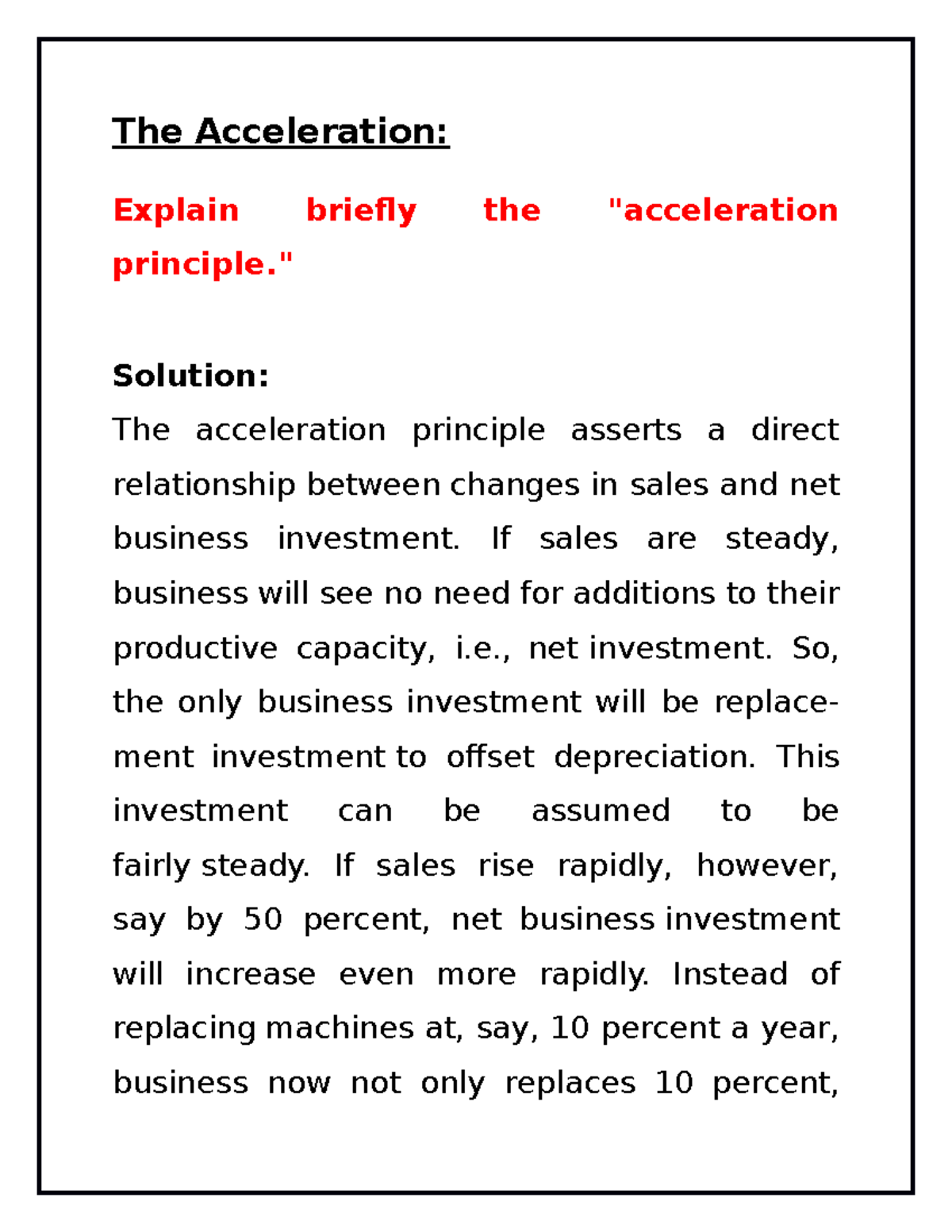 The Acceleration The Acceleration Explain briefly the "acceleration