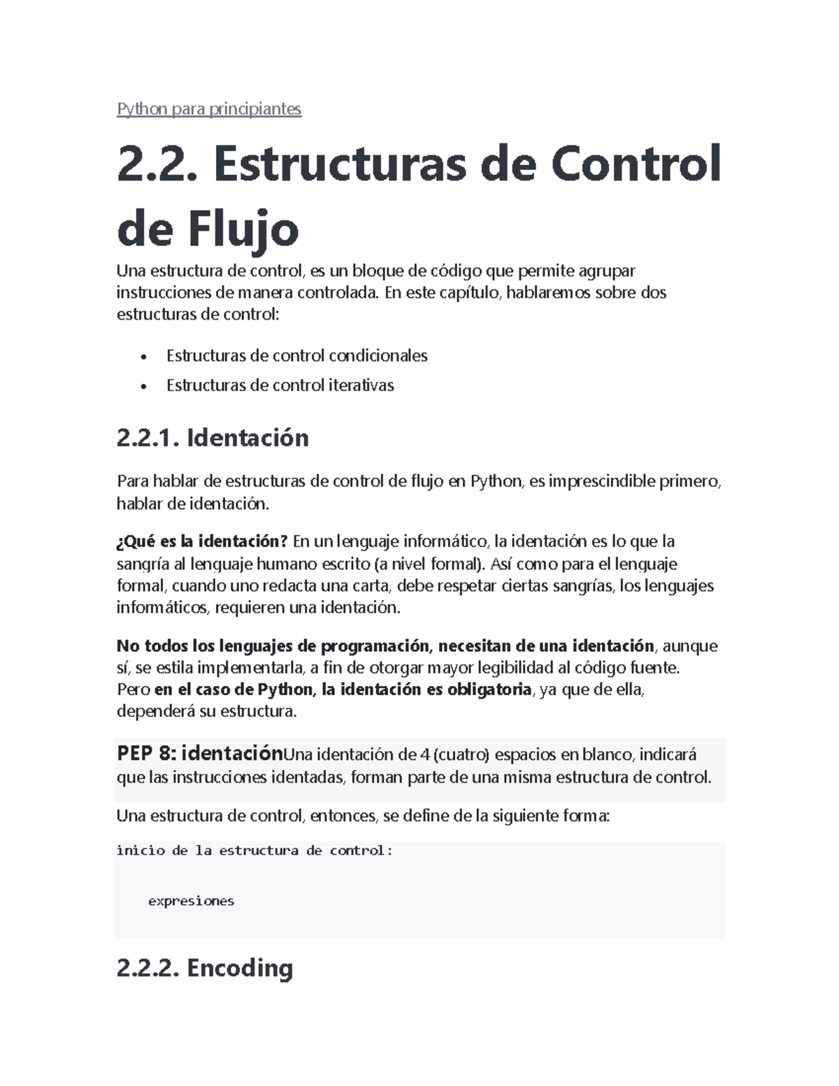 Python para principiantes - Estructuras de Control de Flujo Una ...