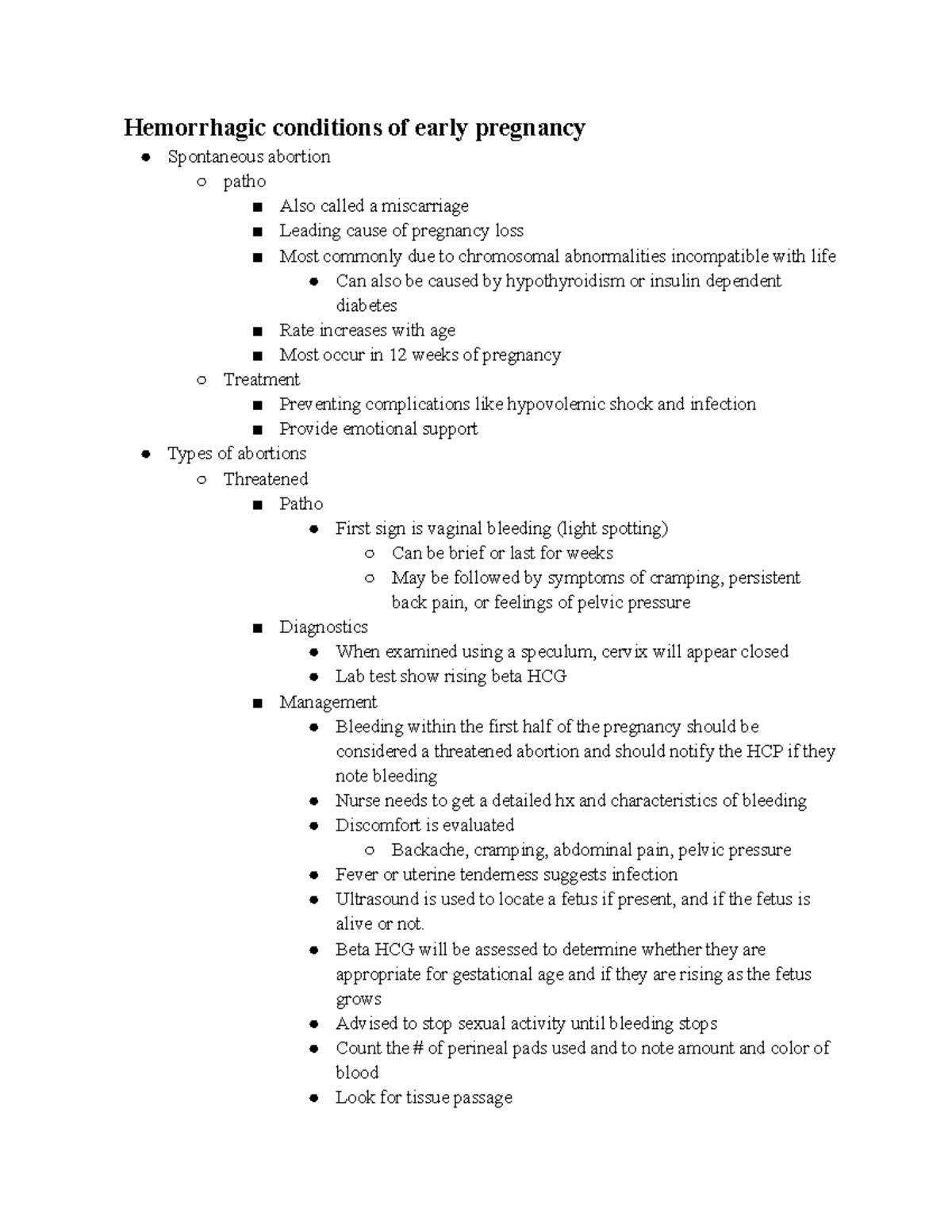 Maternal exam 2 intrapartum complications Hemorrhagic conditions of early pregnancy Studocu