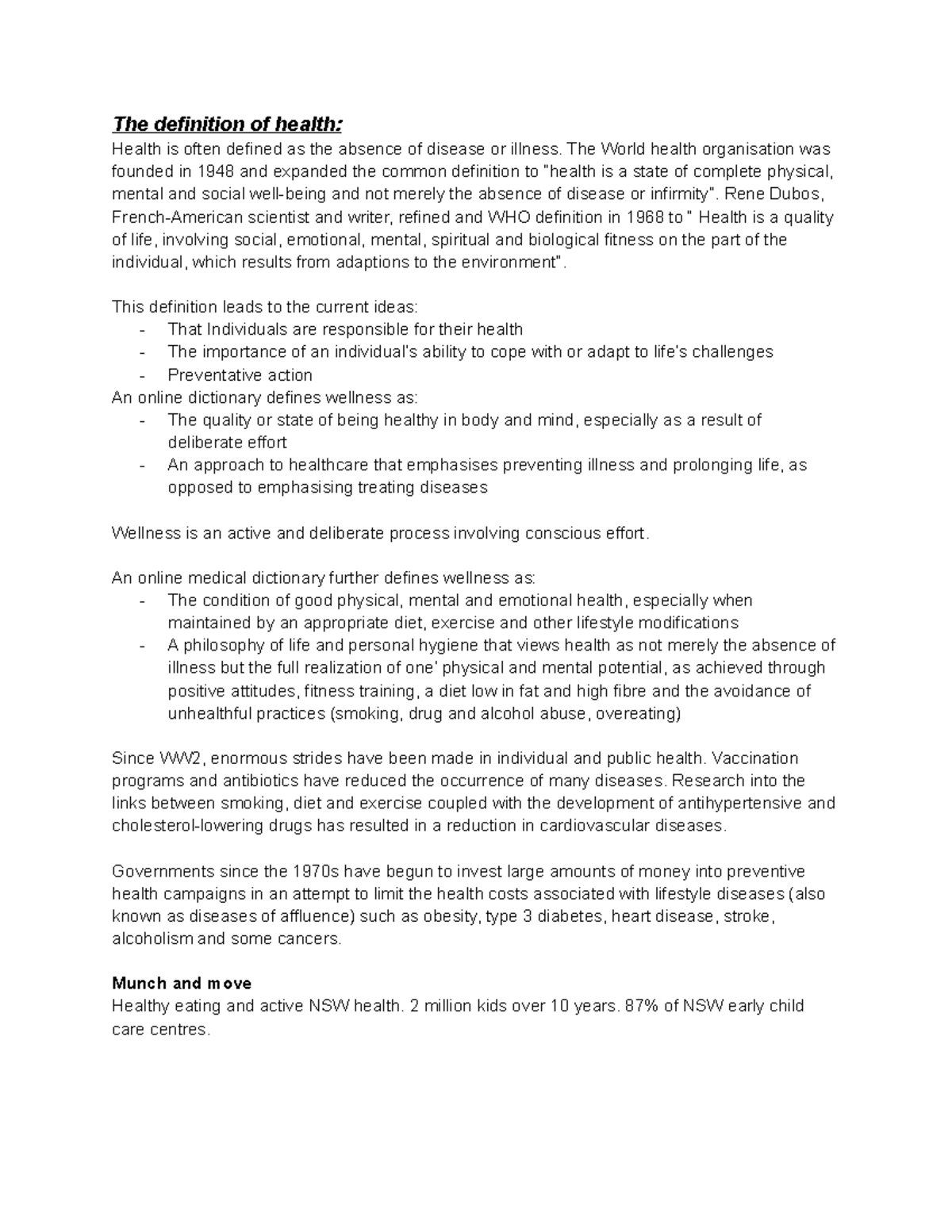 FSHN1030 unit 1 Unit one notes for FHSN 1030 The definition of