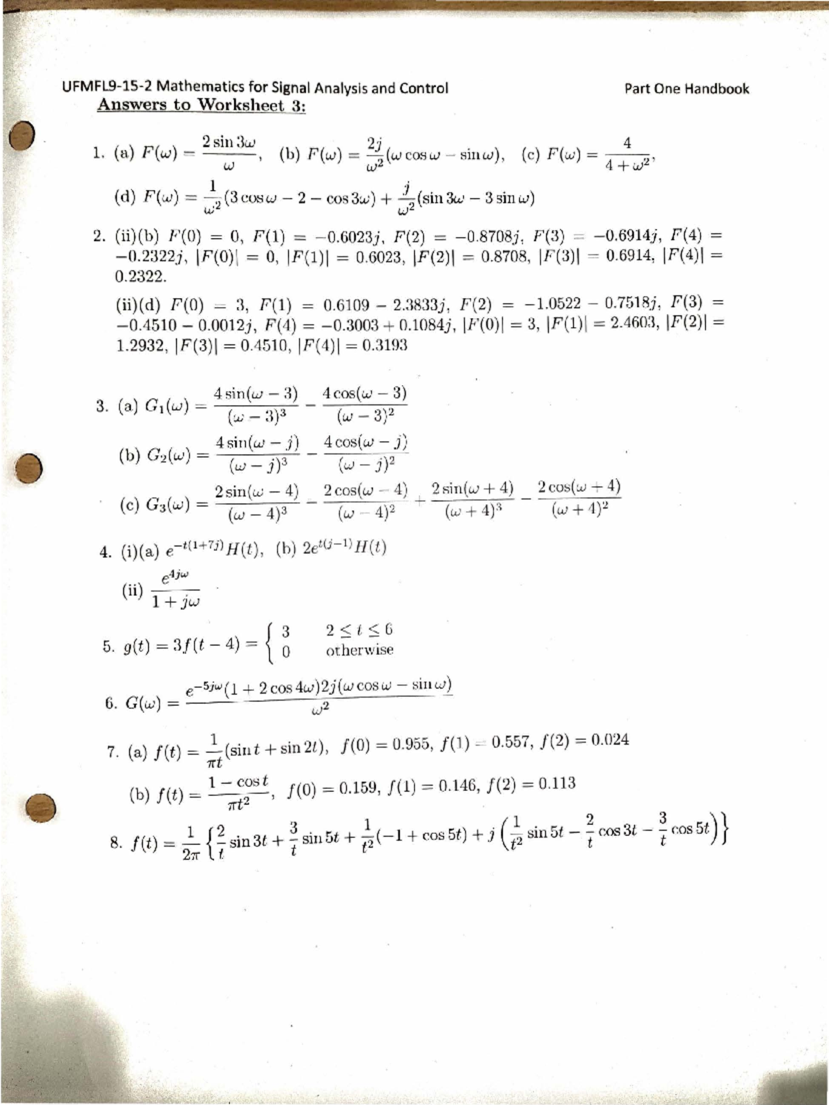 Tut 3 Solutions Fourier Transform Studocu