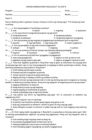 Tle 9 - First Quarter Exam - 1 St Periodical Examination In Tle 9 