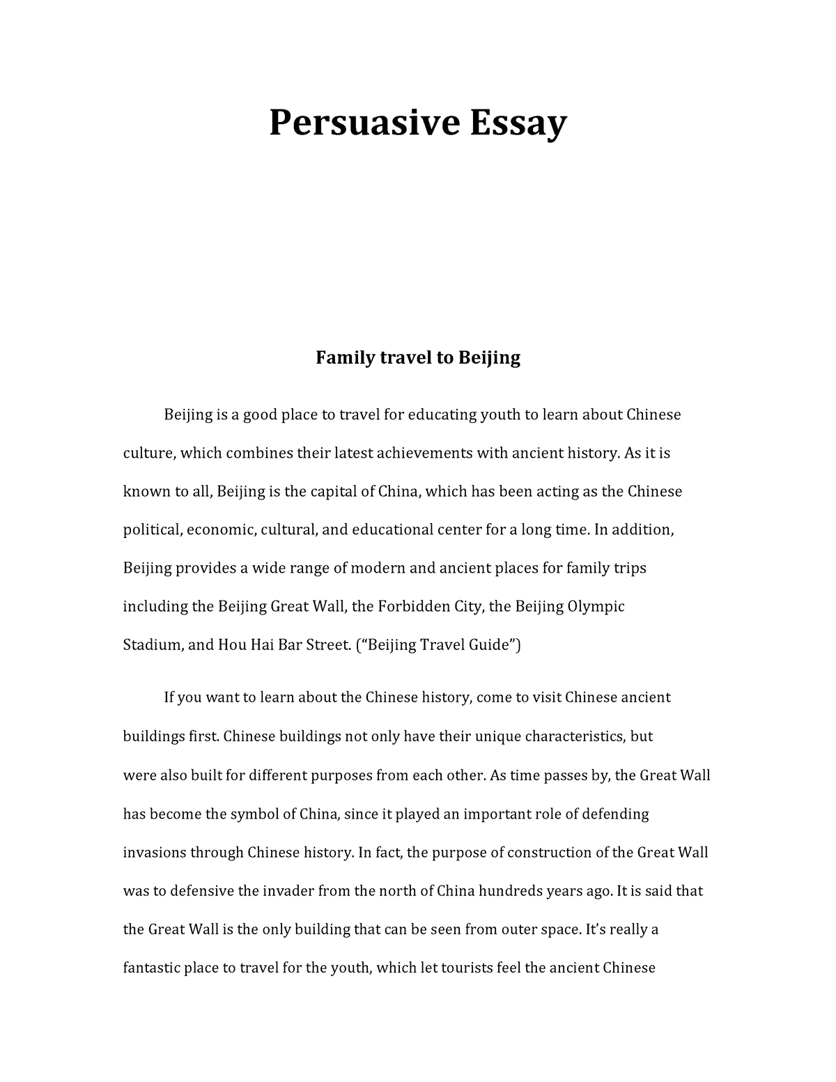persuasive essay sample high school
