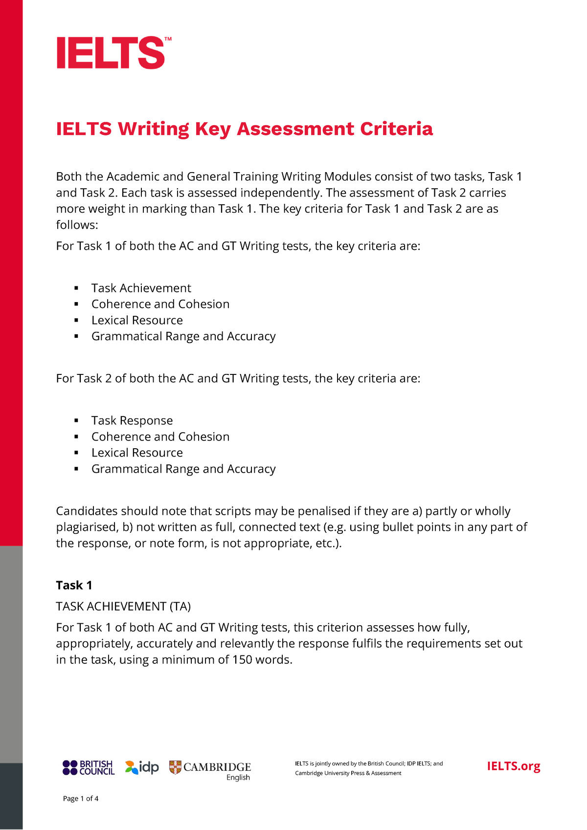 ielts essay assessment criteria