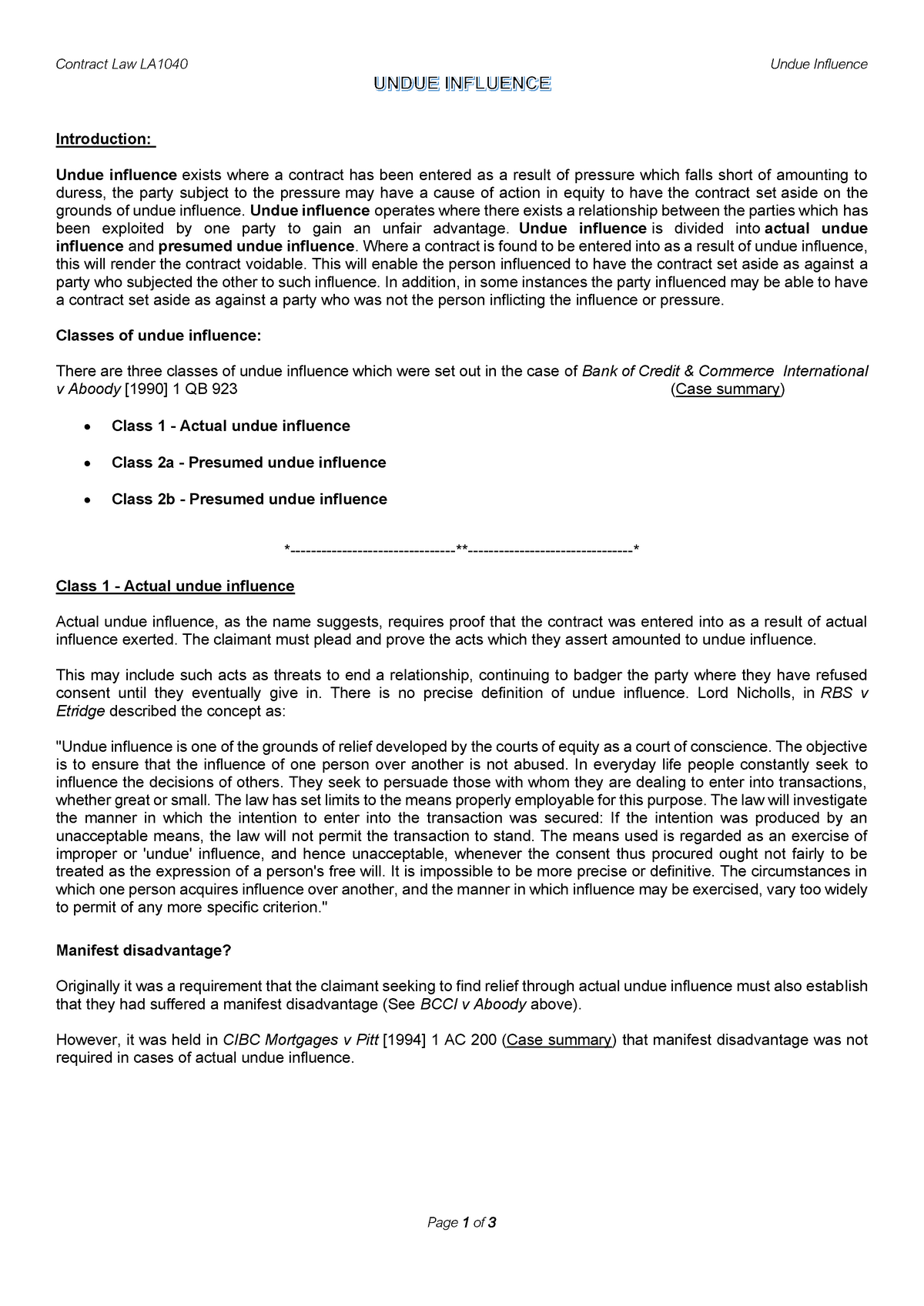 notes-on-undue-influence-with-case-names-contract-law-la1040-undue