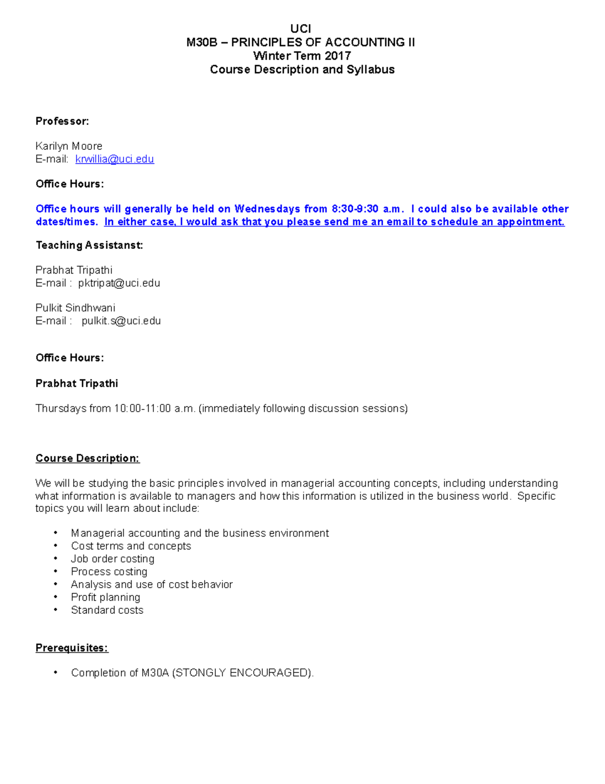 Syllabus - Course taught by professor Max - M30B – PRINCIPLES OF ...