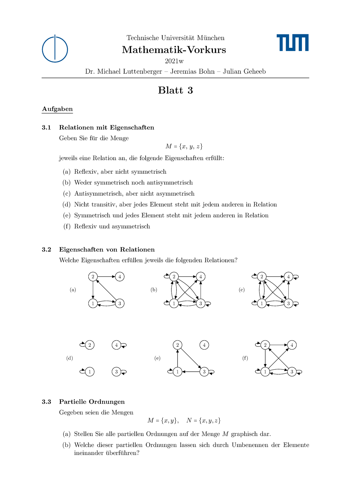 Blatt-03-Relationen-Funktionen - Technische Universit ̈at M ̈unchen ...