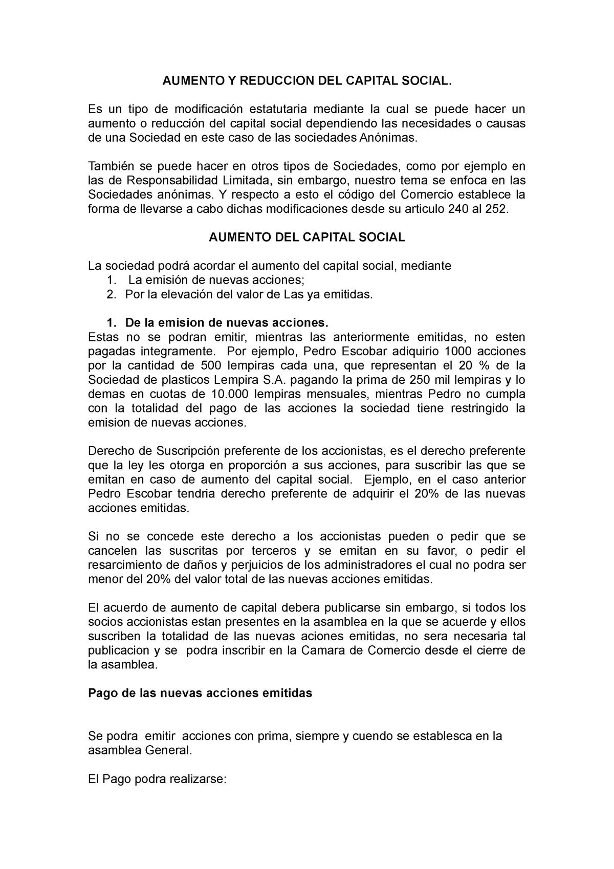 Aumento Y Reduccion Del Capital Social Aumento Y Reduccion Del Capital Social Es Un Tipo De 3298