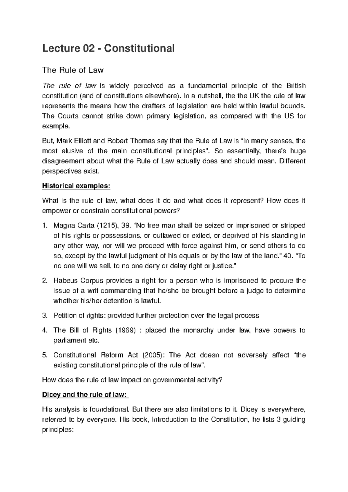Constitutional RIghts - The Rule of Law 1/2 - Lecture 02 ...