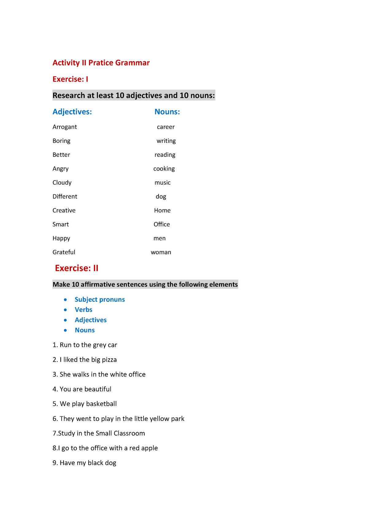 activity-ii-pratice-grammar-exercise-i-activity-ii-pratice-grammar