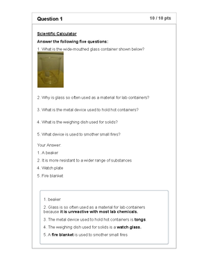 Chemistry Lab Report 4 103 - Chemistry 103 Laboratory Report Name 