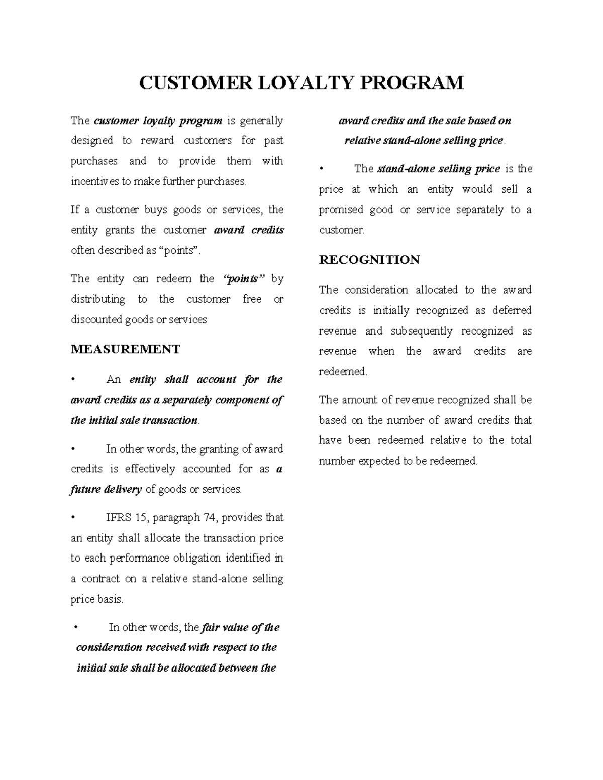 Customer Loyalty Program & Warranties AND Guaranties (6.1 & 6.2 ...