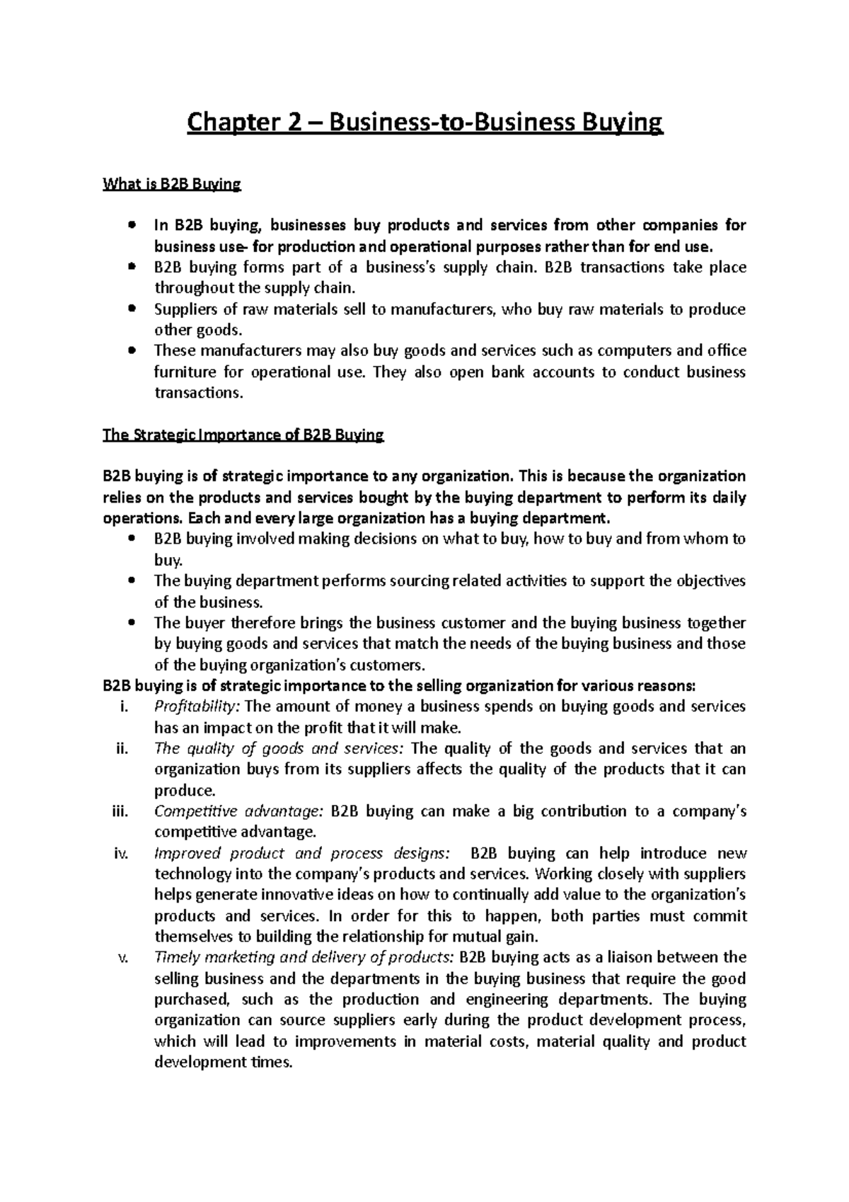 Chapter 2 – Business - Lecture notes 2 - Chapter 2 – Business-to ...