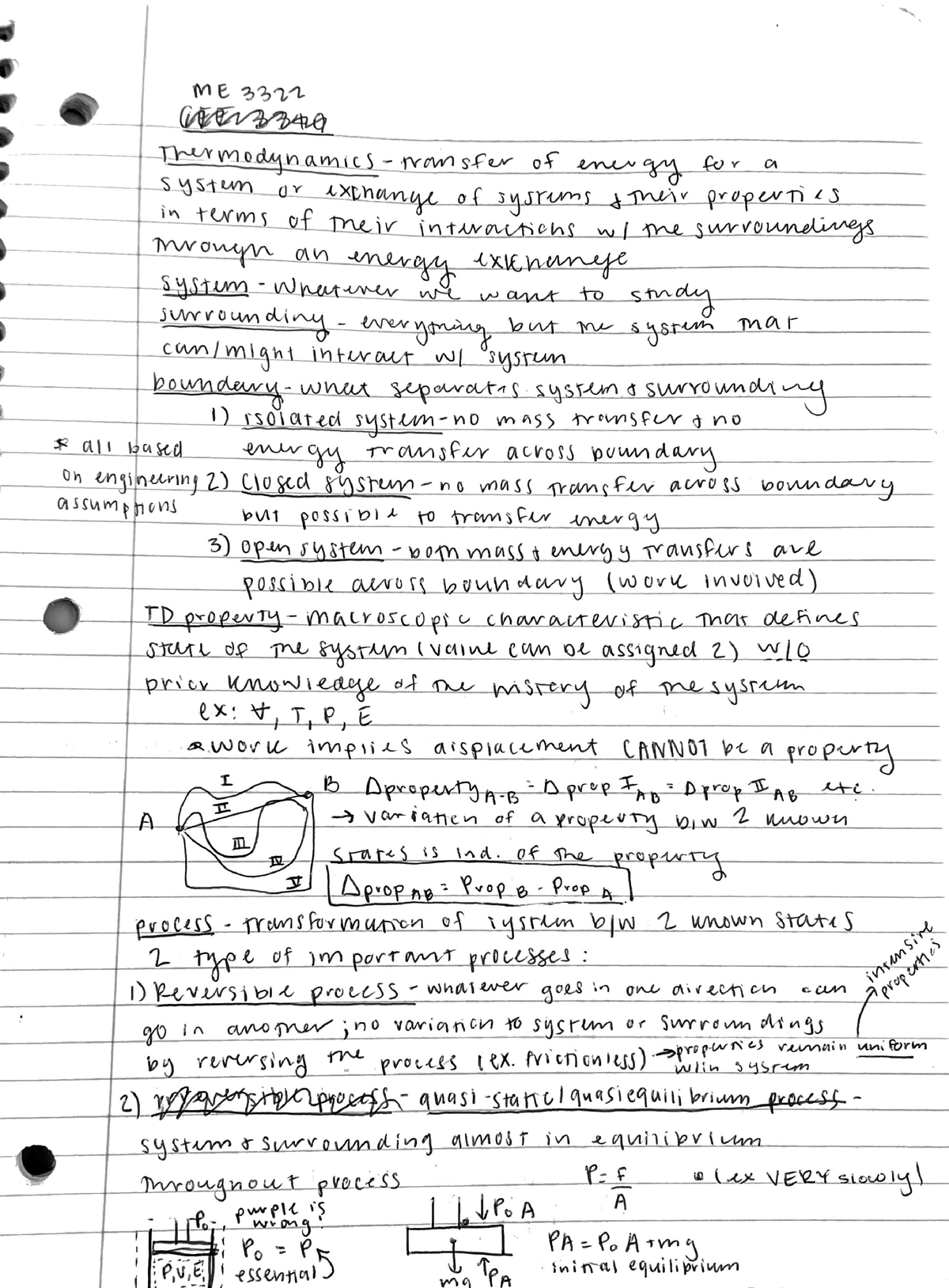 Thermo Notes Part 1 - ME 3322 - Studocu