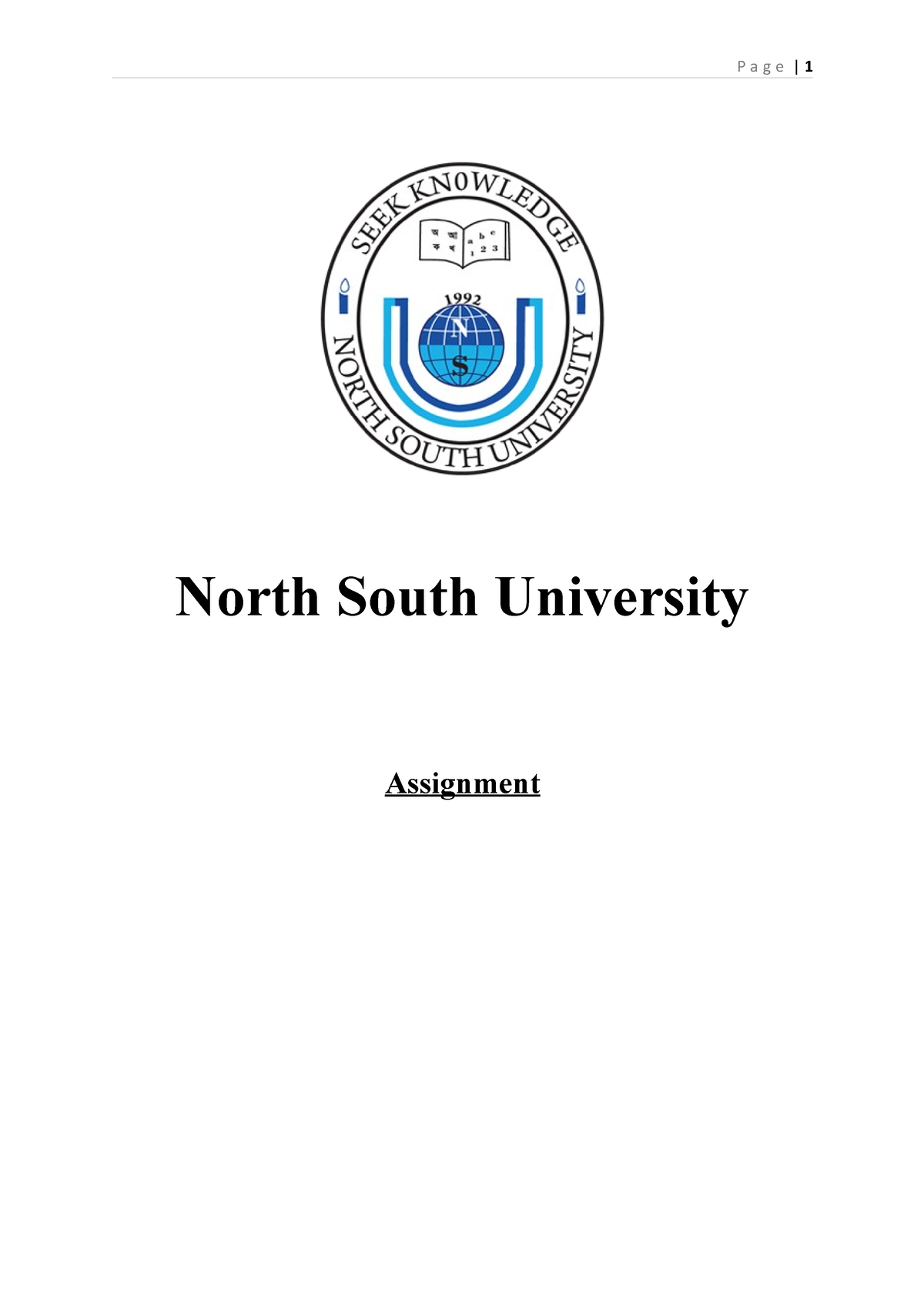 assignment cover page nsu