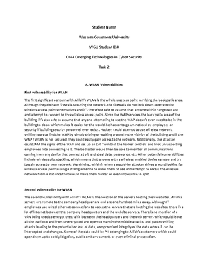 C844 Task 2 1st attempt - Network Security Assessment and ...