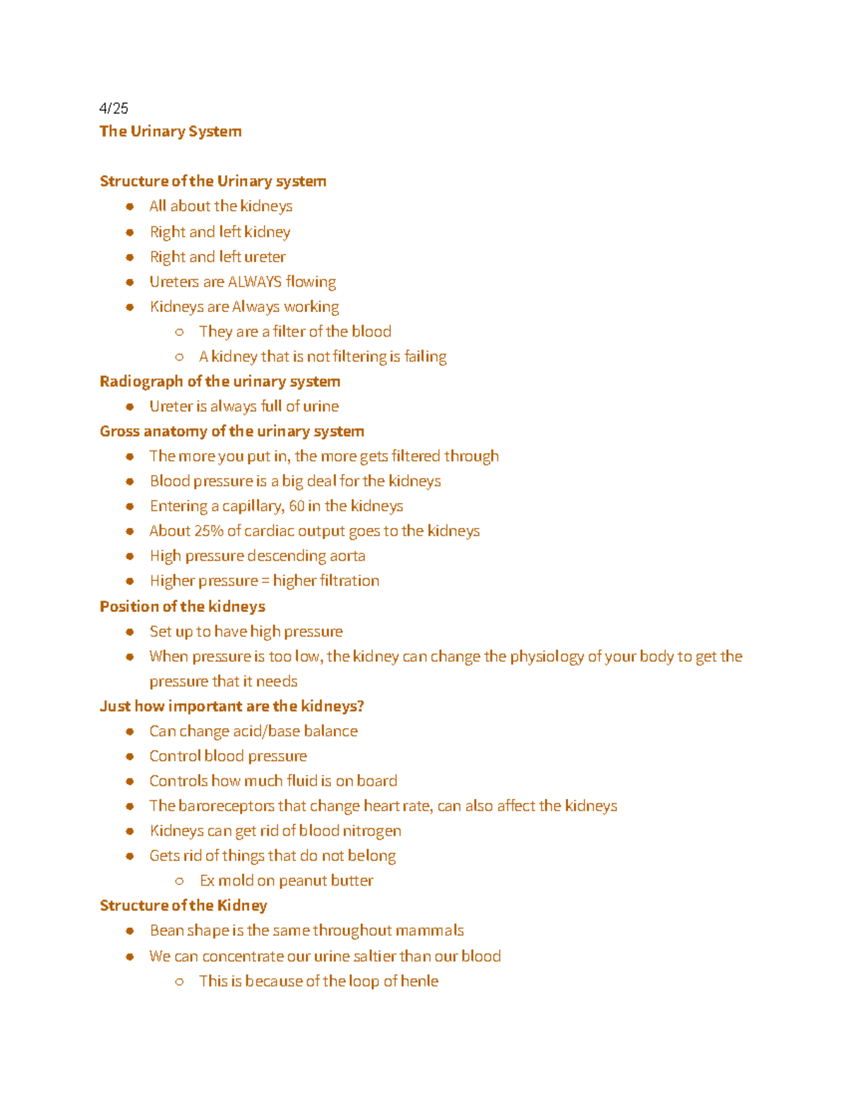 Physiology - lecture notes - 4/ The Urinary System Structure of the ...