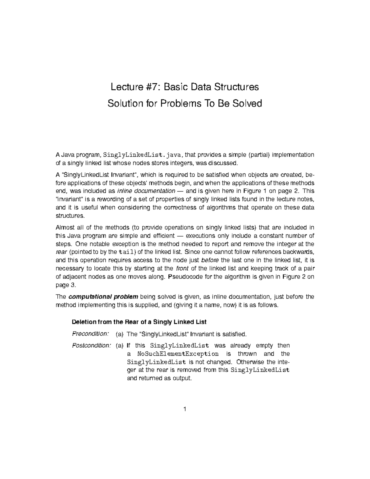 Basic Data Structures - Lecture #7: Basic Data Structures Solution for ...