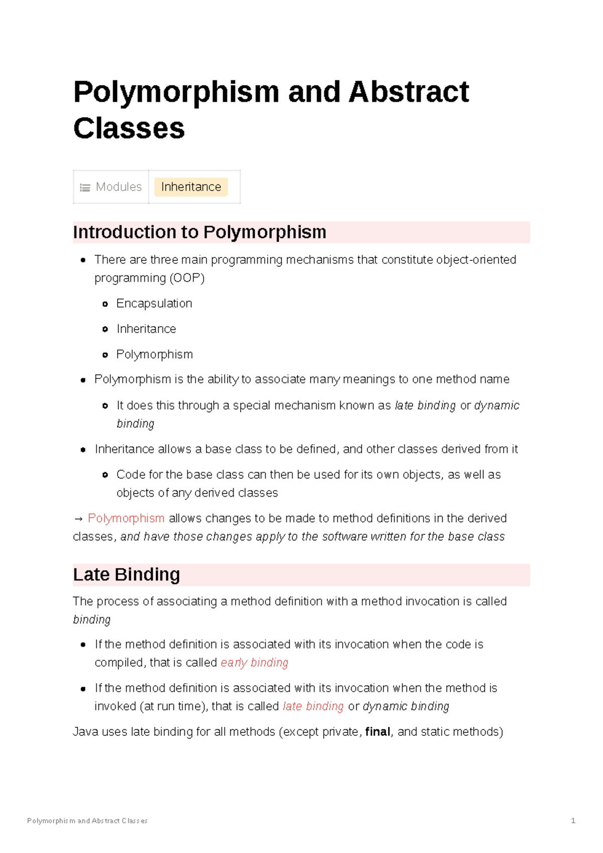 Polymorphism and Abstract Classes - Polymorphism and Abstract Classes ...