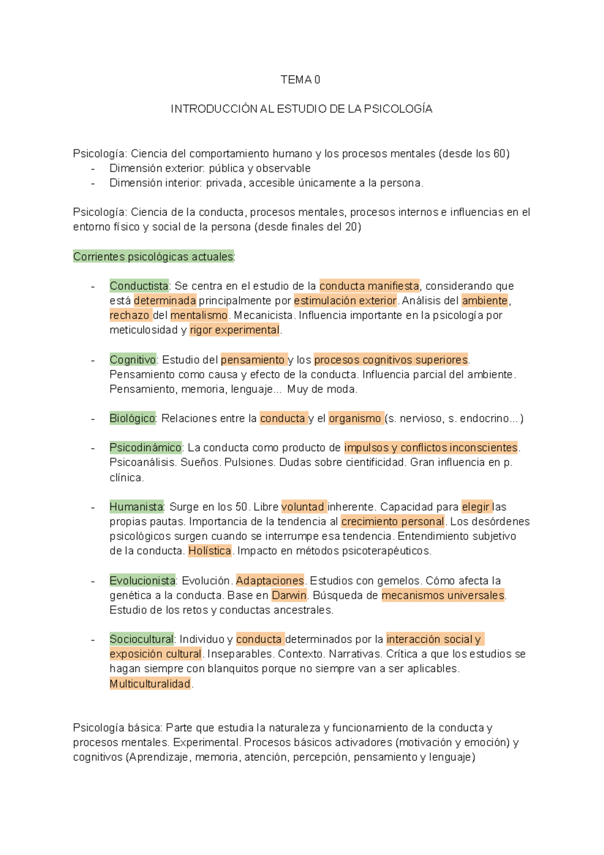 Tema 1 - Introducción - TEMA 0 INTRODUCCIÓN AL ESTUDIO DE LA PSICOLOGÍA ...