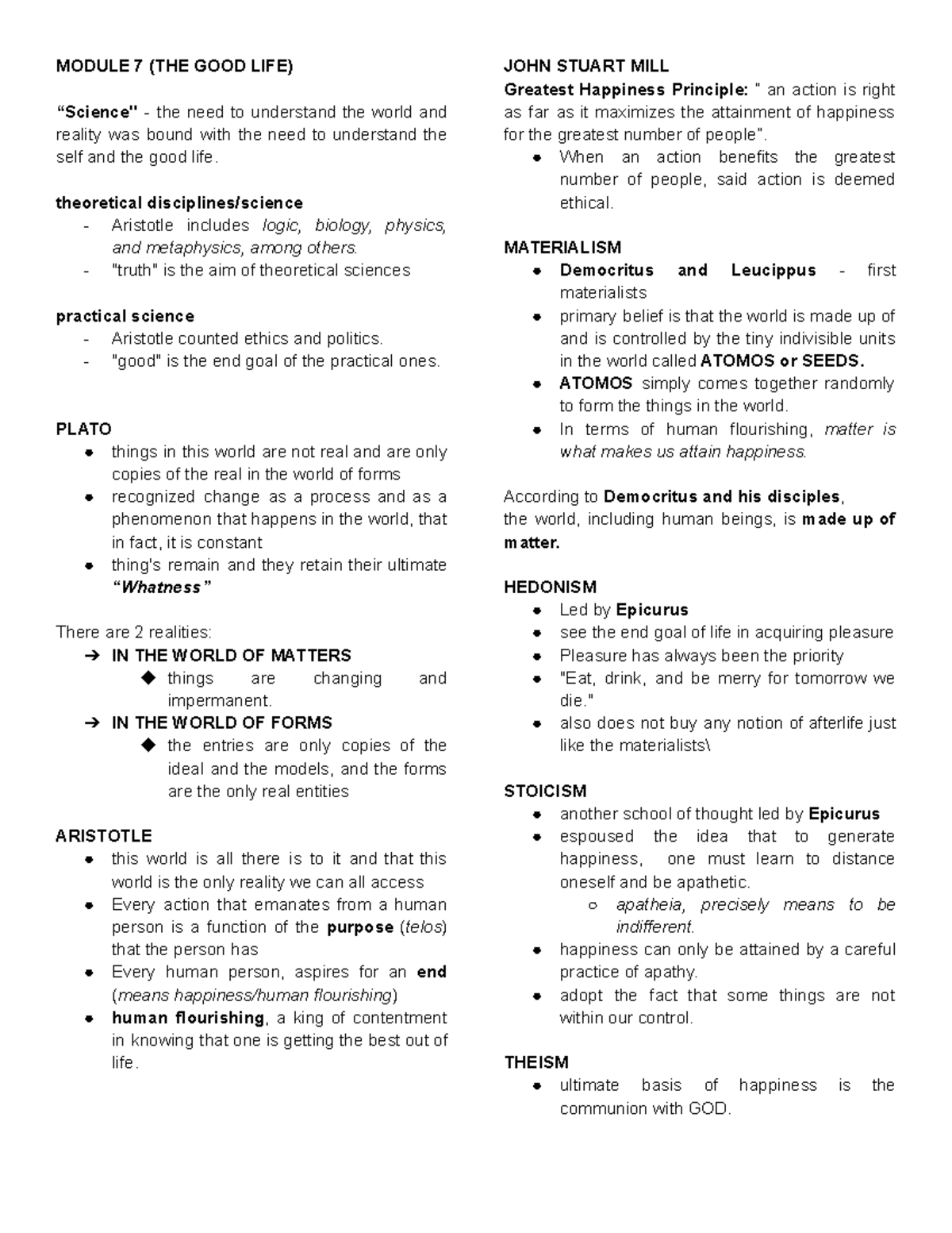 Sts Sts Reviewer Module 7 The Good Life Science The Need To Sts Sts Reviewer Module 7 The Good Life Science The Need To