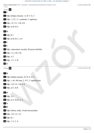 Test Dzial 2 Tematy 1 6 Odpowiedzi Gografia Klasa 7 - Strona 1 Z 2 ...