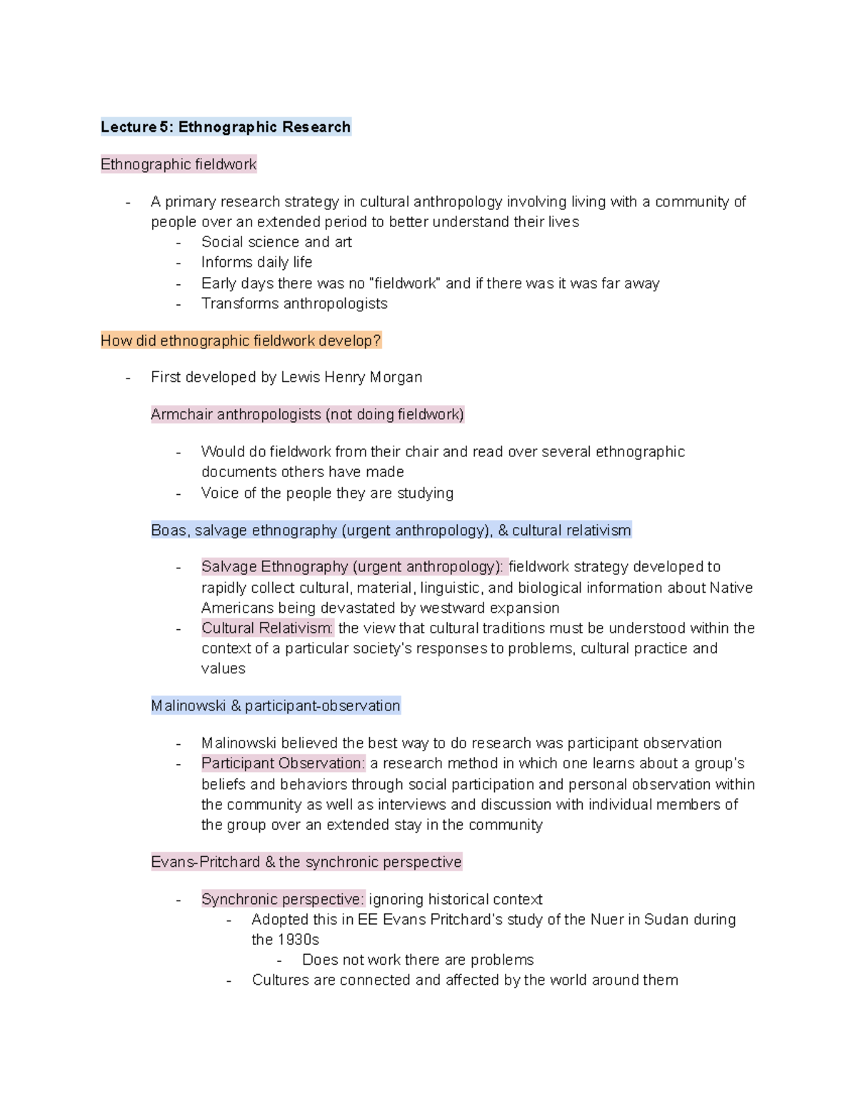 ANT 10CD Lecture 5: Ethnographic Research - Lecture 5: Ethnographic ...